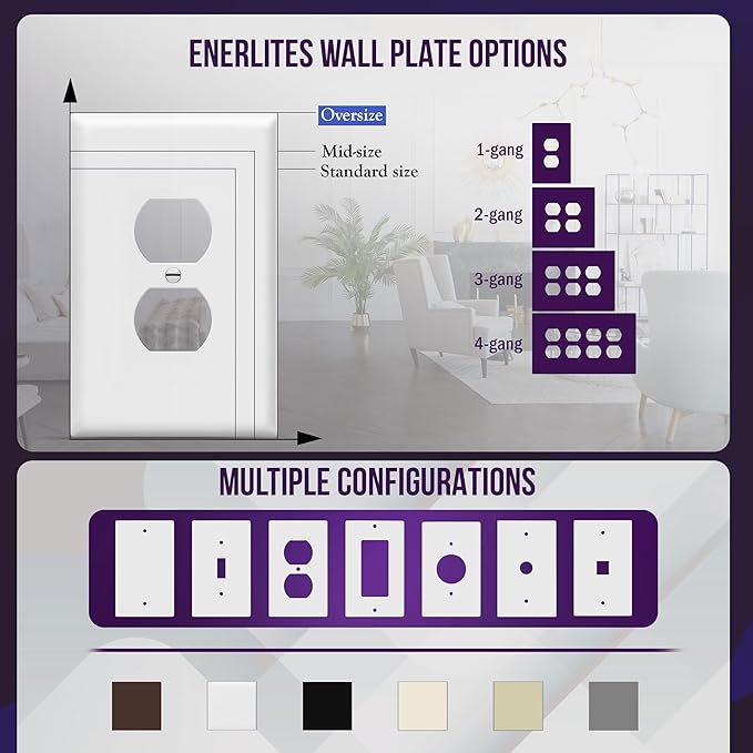ENERLITES Jumbo Duplex Receptacle Outlet Wall Plate, Electrical Outlet Covers - Image 5