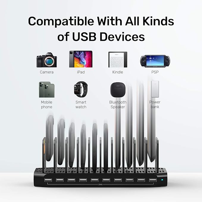 【10PCS】 Unitek Multi Charging Station, 10-Port USB Charger - Image 4