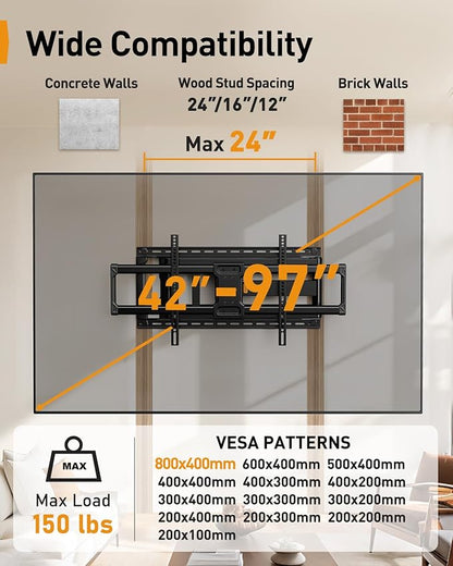 Perlegear Long Arm Full Motion TV Wall Mount - Image 2