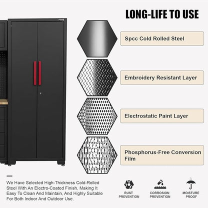 Garage Storage Cabinet System, 6-Pcs Garage Cabinets and Storage System Corner - Image 6