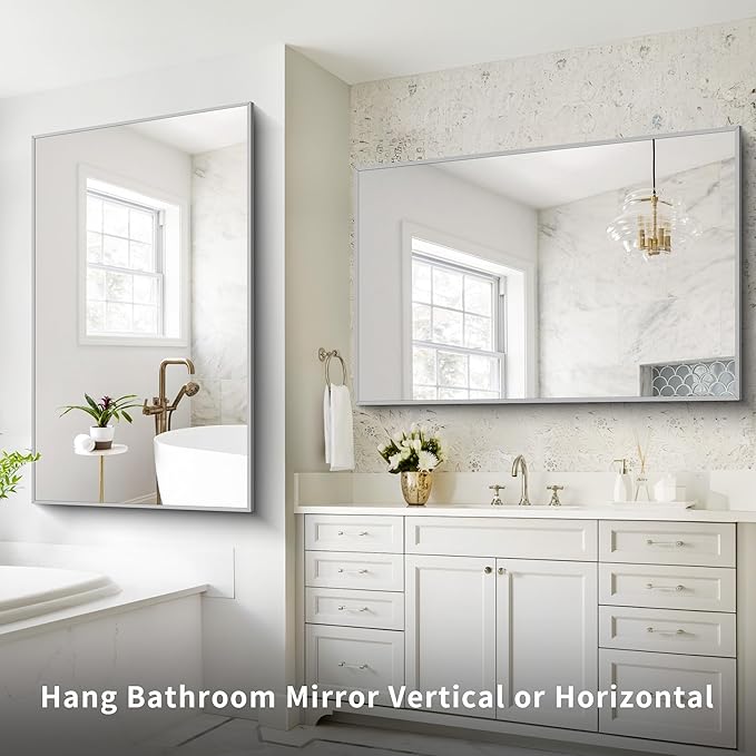 36x55inch Bathroom Mirror, Large Rectangular Wall Mirrors - Image 4