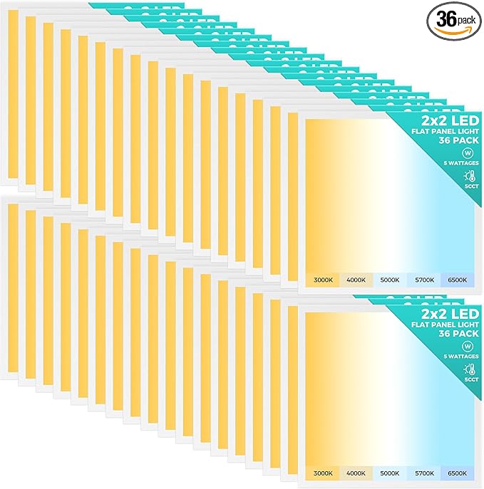 Aphyni 36 Pack 2x2 LED Flat Panel Light, Dimmable Office Kitchen Flush Mount by Aphyni