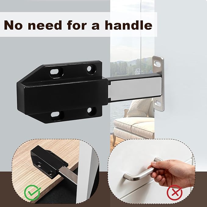 4 Pack Magnetic Push Latch, Heavy Duty Magnetic Touch Latch, - Image 4