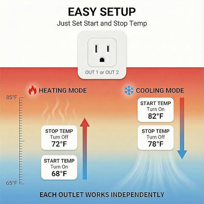 Digital Temperature Controller Dual Probe Reptile Thermostat Controlled Outlet - Image 6