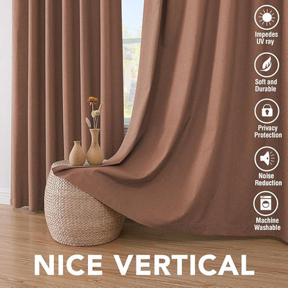 H.VERSAILTEX Linen Blackout Curtains 63 Inches Long 100% Blackout Thermal - Image 7