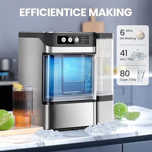 Chewable Crunchable Countertop Nugget Ice Maker，with Side Water Tank, 41 Lbs in - Image 2