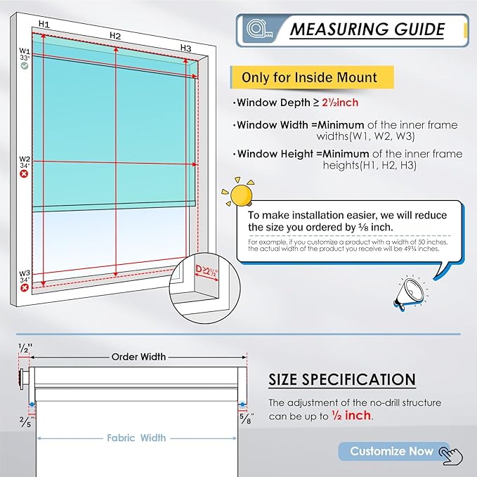 MANSNIX Motorized Blinds with Remote, No Drill No Tools Automatic Roller Shades - Image 5