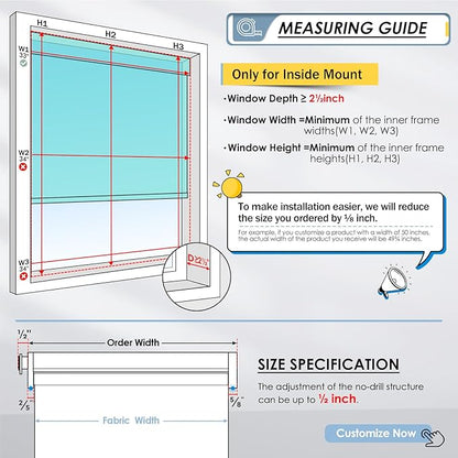 MANSNIX Motorized Blinds with Remote, No Drill No Tools Automatic Roller Shades - Image 5