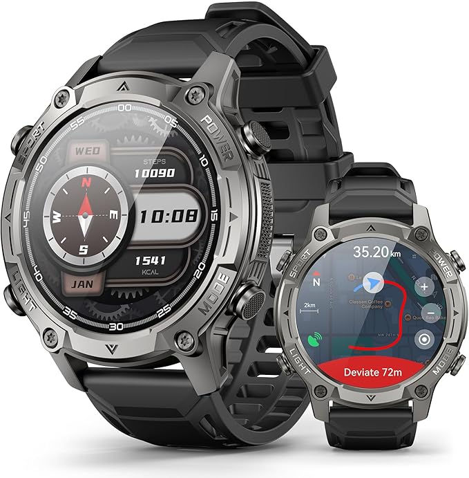 2026 AI Smart Watch with Standalone GPS & Offline Maps, 5ATM Waterproof by SOUYIE