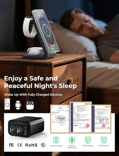 Magnetic Wireless Charger for Samsung, 3 in 1 Mag-Safe Charging Station for - Image 7