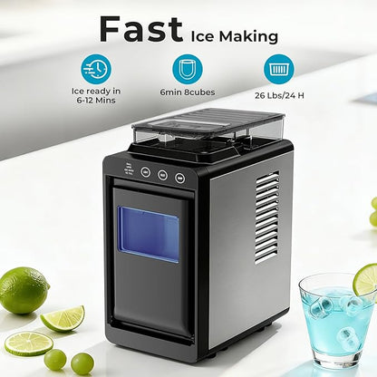 Antarctic Star Countertop Ice Maker, 26lbs/24H Ice Machine, Self-Cleaning - Image 2