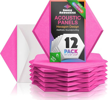 Acoustic Panels 12 Pack Soundproof Wall Panels, High-Density Wall Decoration by SonicAcoustics