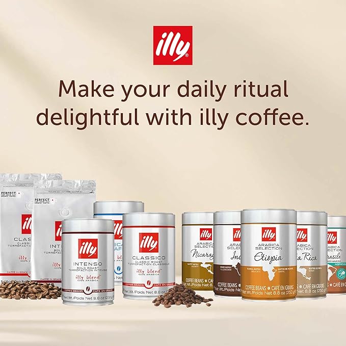 illy Whole Bean Coffee, Classico Medium, Decaffeinated and Intenso Bold Roasts - Image 8