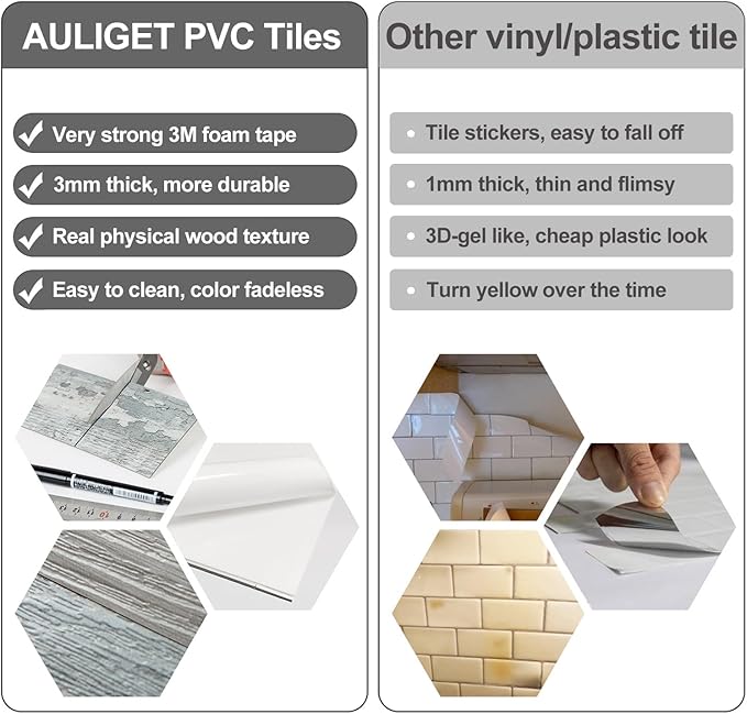 AULIGET 100-Piece Subway Tiles Peel and Stick Backsplash PVC Tile, Laundry Room - Image 5