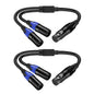 LanSenSu XLR Female to 2 XLR Male Patch Y Cable, Balanced Microphone Splitter by LanSenSu