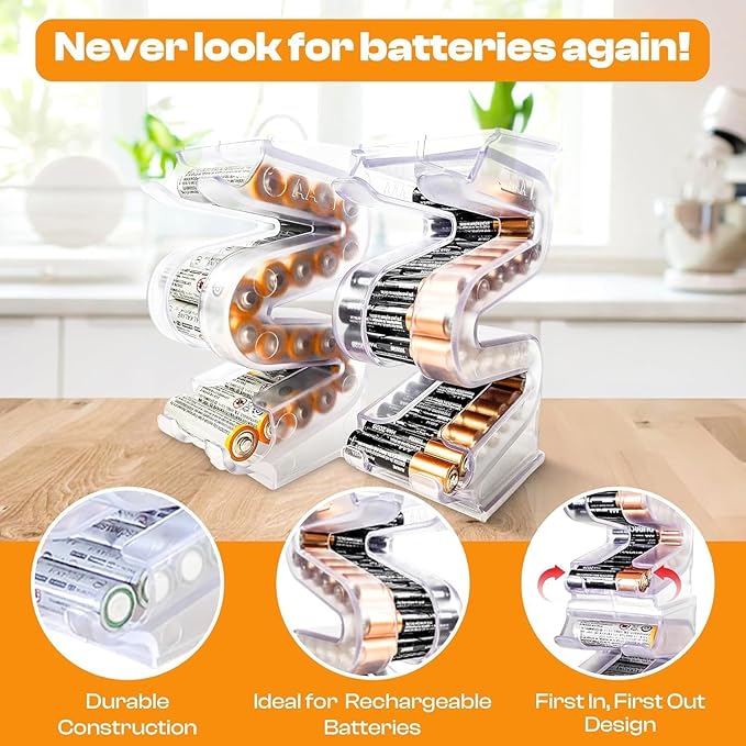 Battery Ladder Organizer Case for AA & AAA Batteries - Image 2