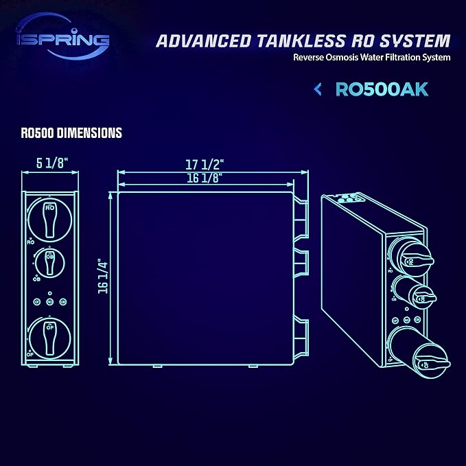 iSpring RO500AK-BN+UVF8 Tankless Reverse Osmosis Water Filtration System - Image 8