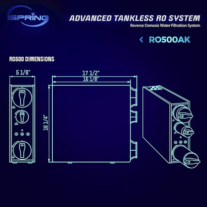 iSpring RO500AK-BN+UVF8 Tankless Reverse Osmosis Water Filtration System - Image 8