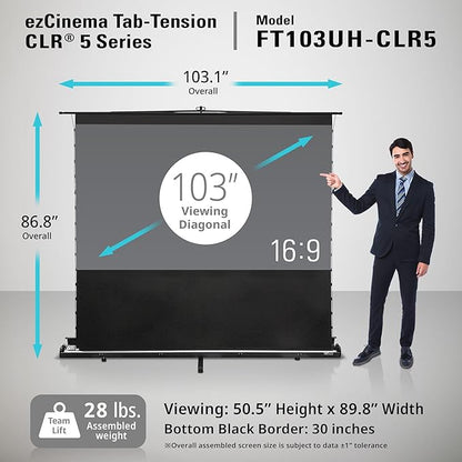 Elite Screens ezCinema Tab-Tension CLR 5, 103-inch Portable Floor-Rising UST - Image 3