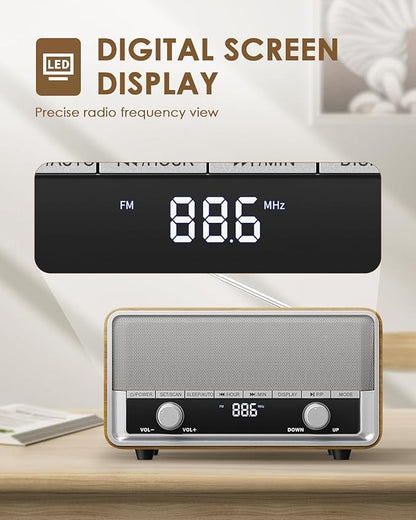 Vintage Wood AM FM Bluetooth Radio - Image 7