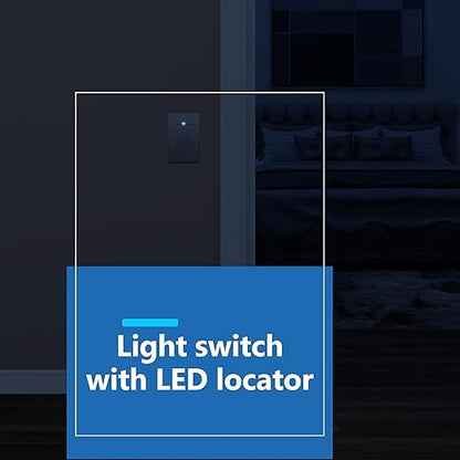 LIDER Minimalist Design Matte Finish Lighted Decorator Switch, Frameless Paddle - Image 5