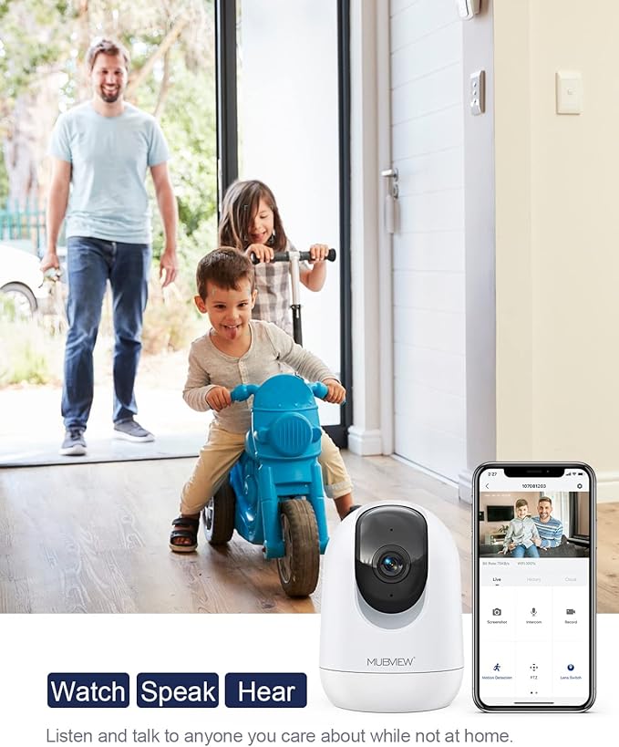MUBVIEW Cameras for Home Security, 2.4/5GHz WiFi 2K Indoor Wired Se2.curity - Image 8