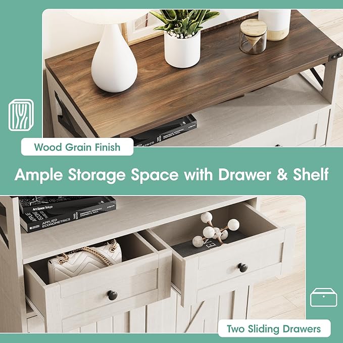 Maupvit Shoe Cabinet with Doors, 6-Tier Farmhouse Shoe Storage Cabinet with 2 - Image 3
