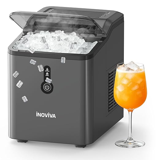Nugget Ice Maker Countertop – 6 Mins Fast Ice Production, FLASHCHILL™, 26.5 by INOVIVA