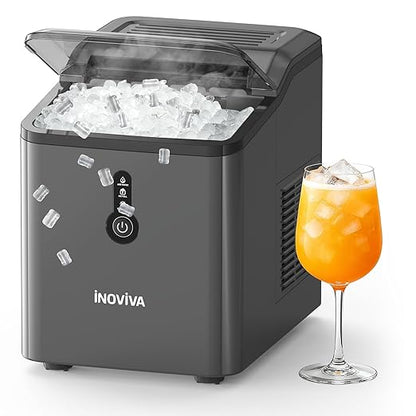 Nugget Ice Maker Countertop – 6 Mins Fast Ice Production, FLASHCHILL™, 26.5 by INOVIVA