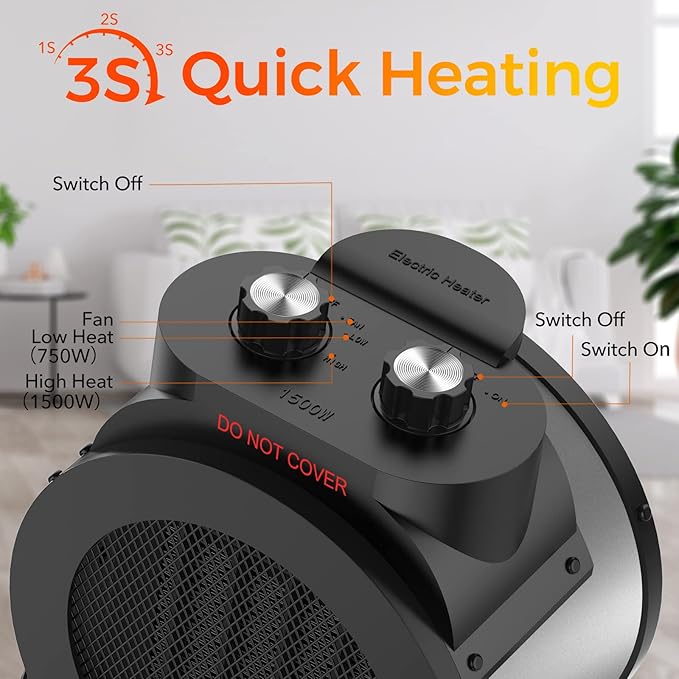 1500W Electric Space Heater - Image 2