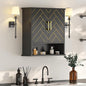 Black Chevron Pattern Bathroom Wall Cabinet, Modern Hanging Medicine Cabinet by Mepplzian