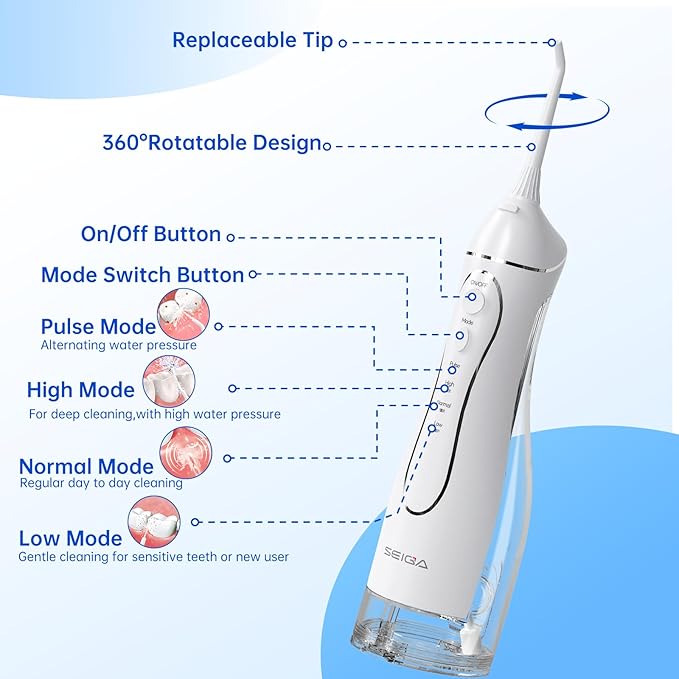 Portable Water Flosser for Teeth, Cordless Dental Flosser - Image 4