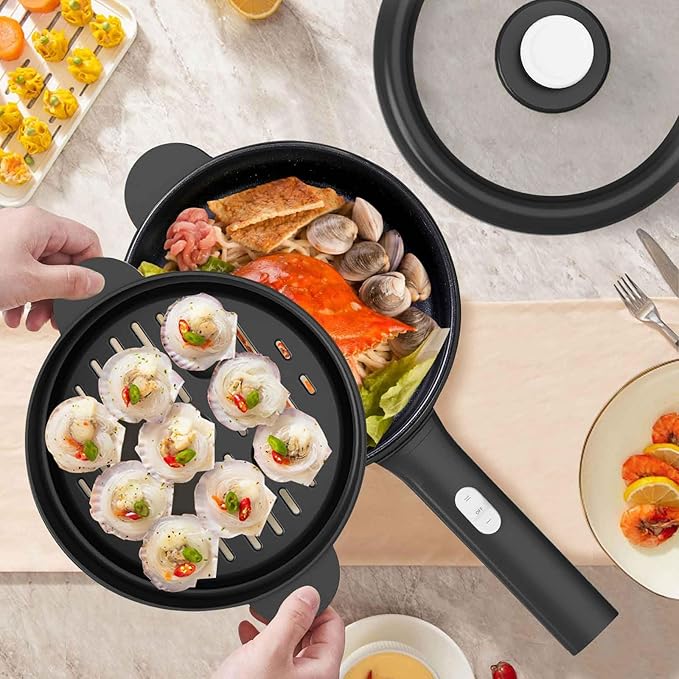 Dezin Electric Cooker, 2L Non-Stick Sauté Pan, Rapid Noodles Cooker, Mini Pot - Image 5