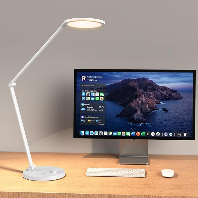 ANNAITE LED Desk Lamp for Home Office, Eye-Caring Modern Desk Light, 3 Color by ANNAITE