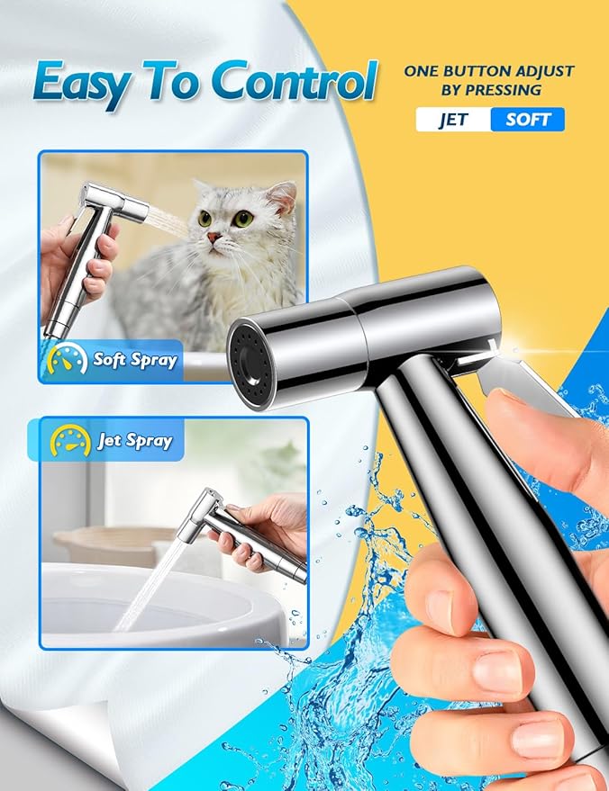 Chrome Handheld Bidet Sprayer, Jet Sprayer - Image 6
