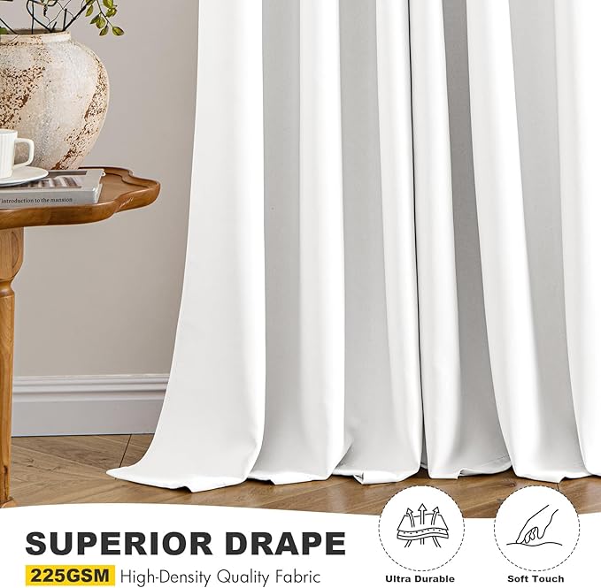 MIULEE Pure White Blackout Curtains - Image 5