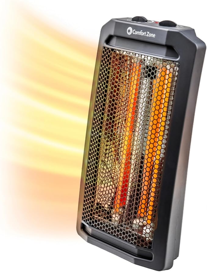 Comfort Zone Indoor Tower Space Heater, Adjustable Thermostat, Radiant Heat by ComfortZone