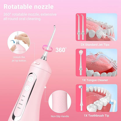 JNGOODS Cordless Water Dental Flosser Oral irrigator, JNGOODS 300ml - Image 4