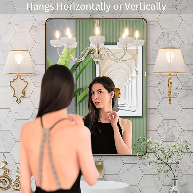 LOAAO 22”X30” Bronze Bathroom Mirrors - Image 2