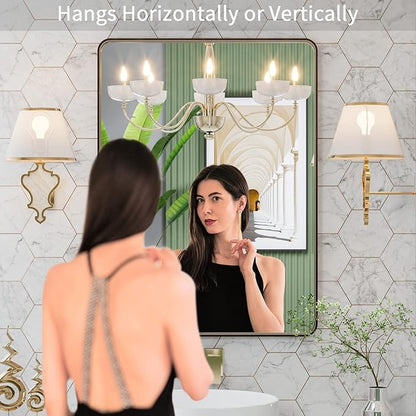 LOAAO 22”X30” Bronze Bathroom Mirrors - Image 2