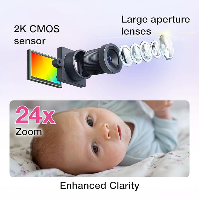 VTech Smart WiFi Baby Monitor, 2K CMOS Sensor Camera, 5.5-inch HD IPS Screen - Image 3