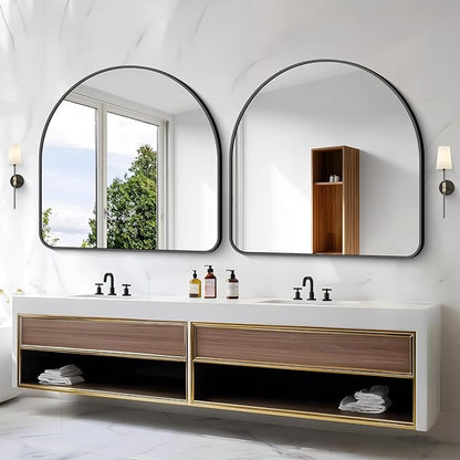 Arched Bathroom Mirror, Wall Mounted Mirror, Vanity Wall Mirror Metal Frame - Image 6