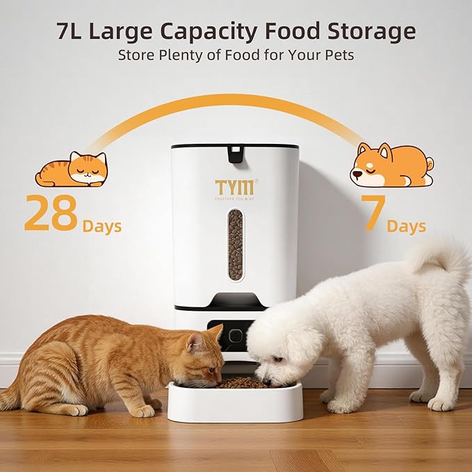 TYM Automatic Cat Feeder, 7L WiFi Cat Food Dispenser - Image 2