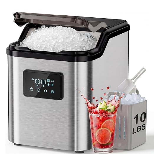Nugget Ice Makers Countertop, Portable Pebble Ice Machine by Landeagle