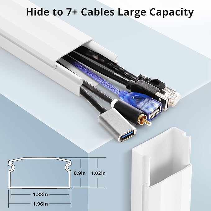 YCLYC Cord Covers - 63in Paintable TV Cable Hider Kit - Image 2
