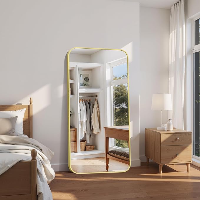 FORBATH 30x60 Inch Gold Bathroom Mirror - Image 2