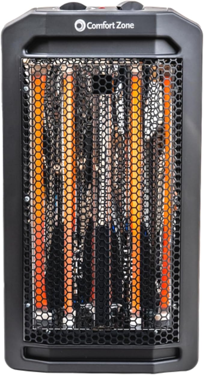Comfort Zone Indoor Tower Space Heater, Adjustable Thermostat, Radiant Heat - Image 7