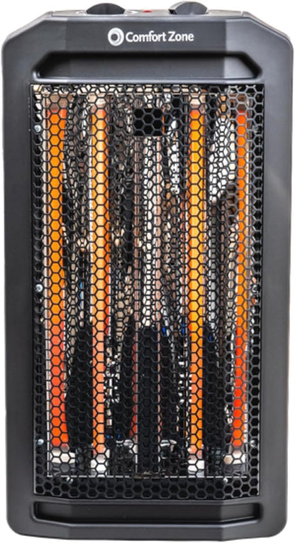 Comfort Zone Indoor Tower Space Heater, Adjustable Thermostat, Radiant Heat - Image 7