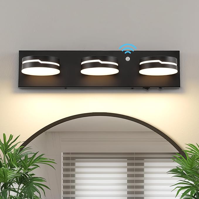 LED Modern Bathroom Lights Fixtures 3-Light Motion Sensor Vanity Light Matte by Unknown