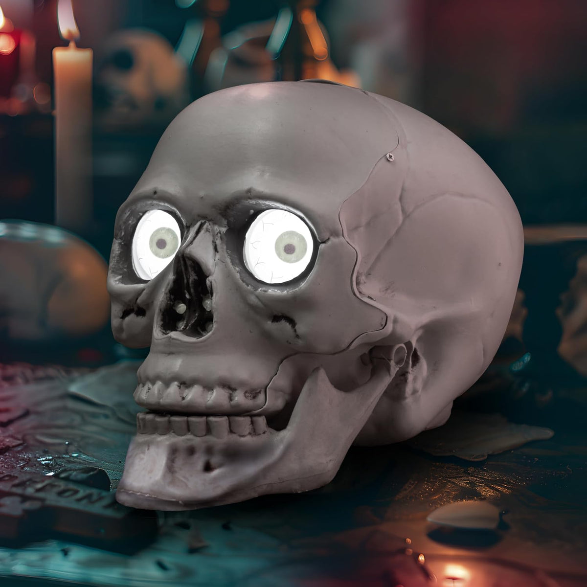 JOYIN Halloween Decorations Indoor Animatronics Skull Table Desk Home Decor, ...